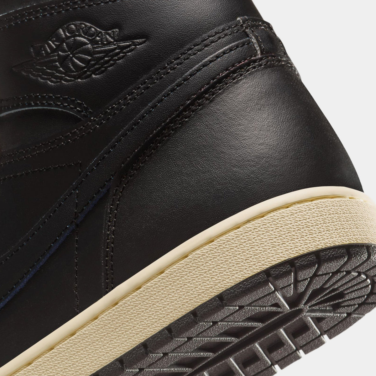 Air Jordan 1 Retro High OG Black and Muslin Mens Lifestyle Shoes (Black/Black Muslin)