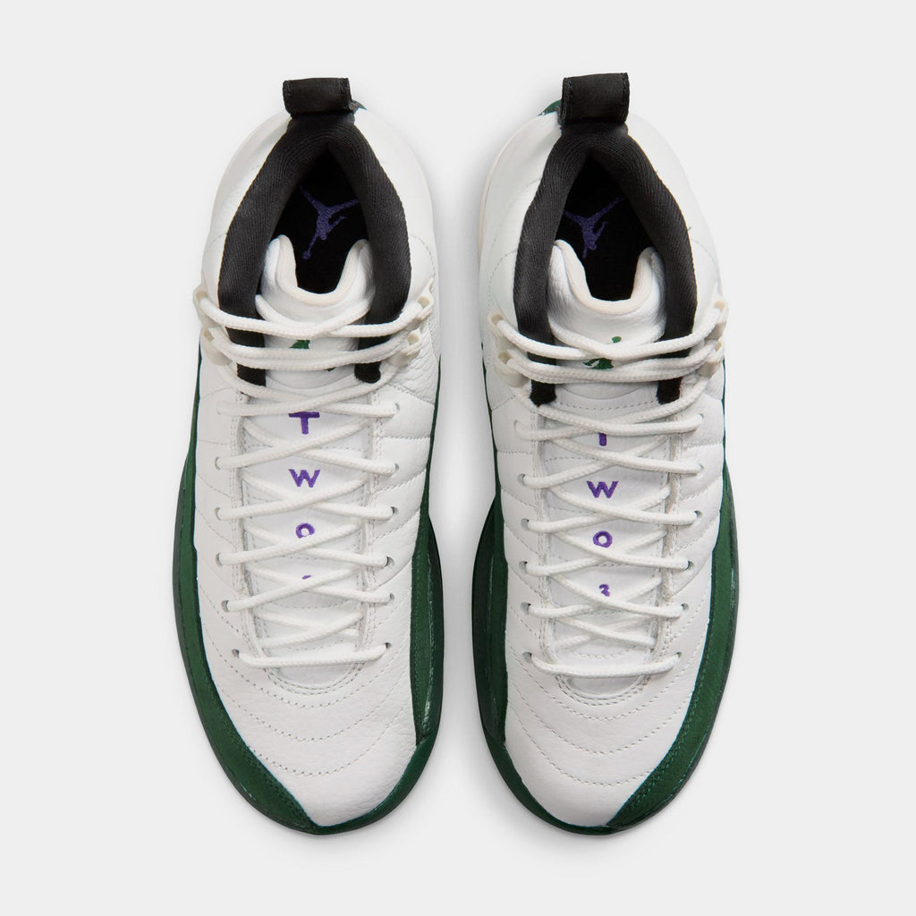 Air Jordan 12 Retro Idols Become Rivals Grade School Lifestyle Shoes (Summit White/Gorge Green/Fierce Pruple) Free Shipping