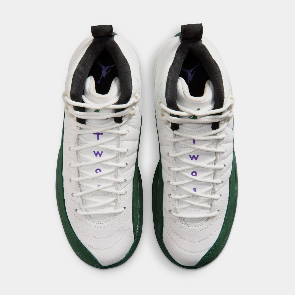 Air Jordan 12 Retro Idols Become Rivals Grade School Lifestyle Shoes (Summit White/Gorge Green/Fierce Pruple) Free Shipping