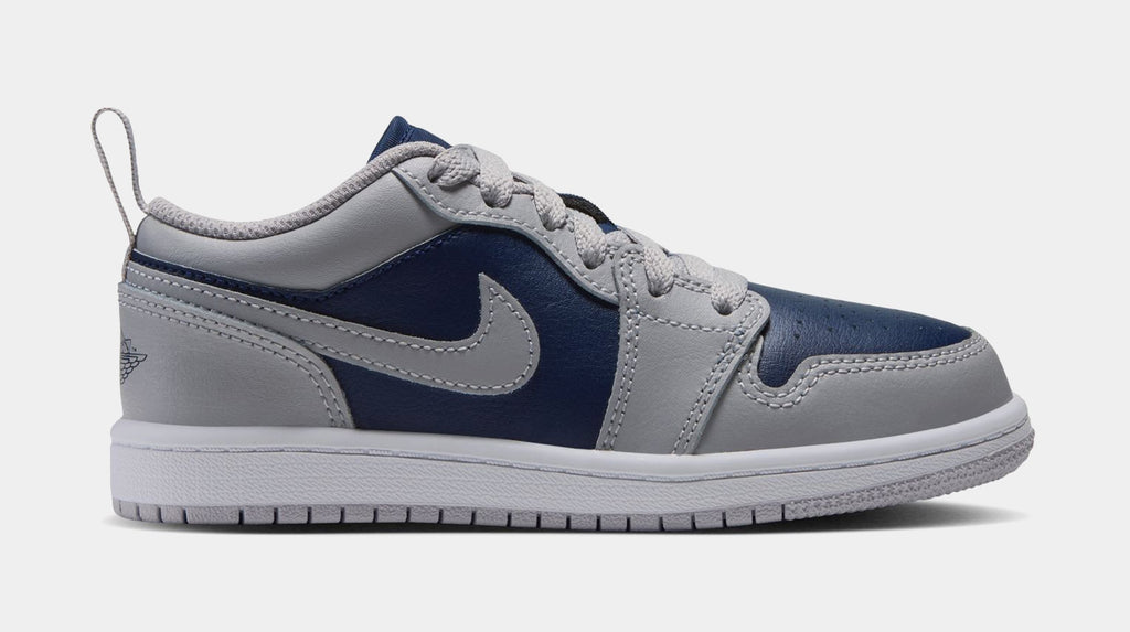 Air Jordan 1 Low Preschool Lifestyle Shoes (Tech Grey/College navy/White)
