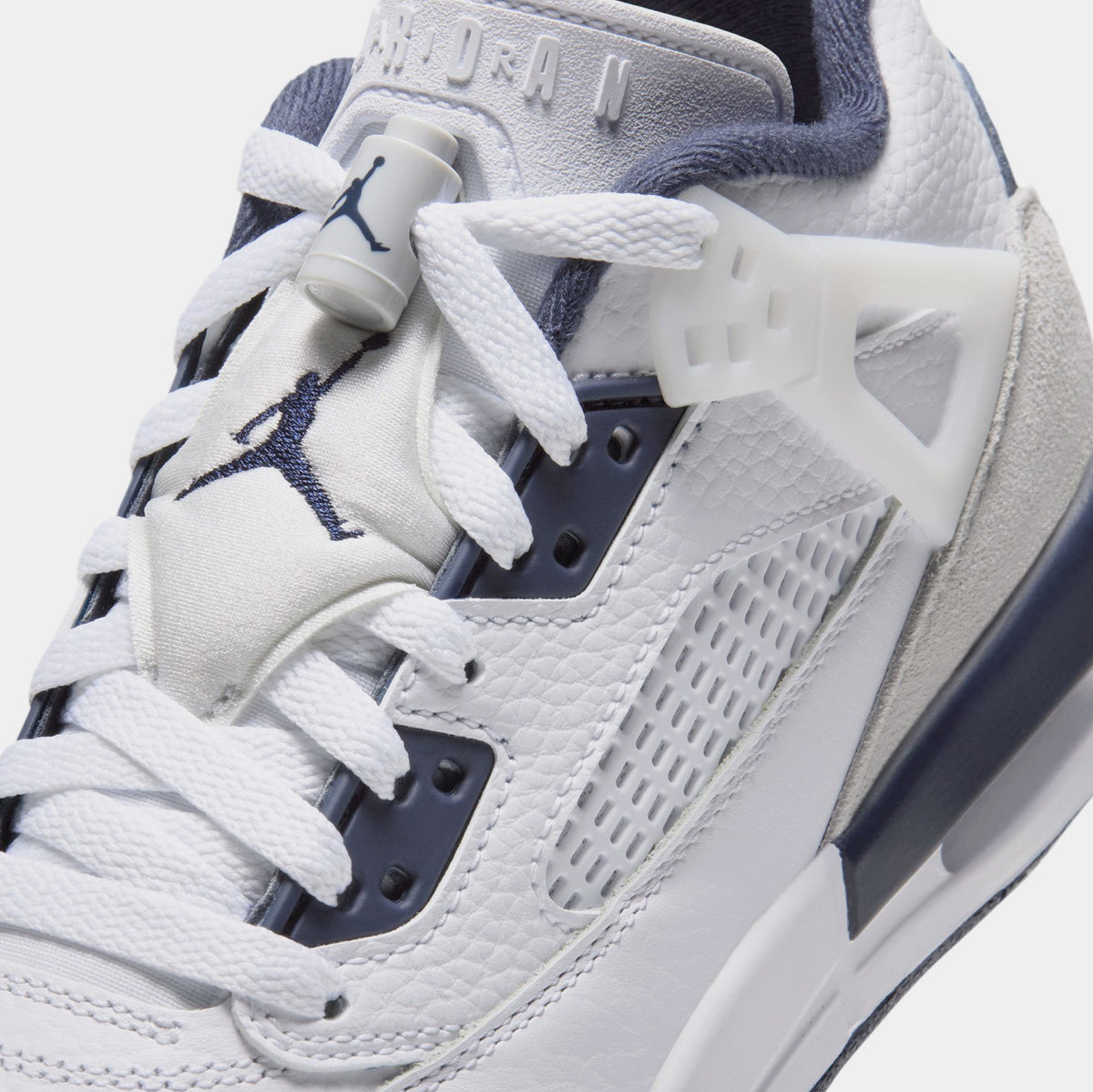 Spizike Low Grade School Basketball Shoes (White/Obsidian/Grey Fog/Pink Foam)