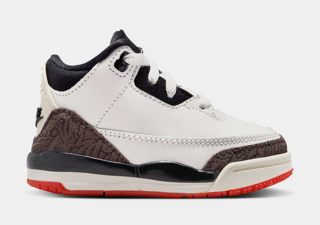 Air Jordan 3 Retro Sail and University Red Infant Toddler Lifestyle Shoes (Sail/Black/University Red/Pale Ivory)
