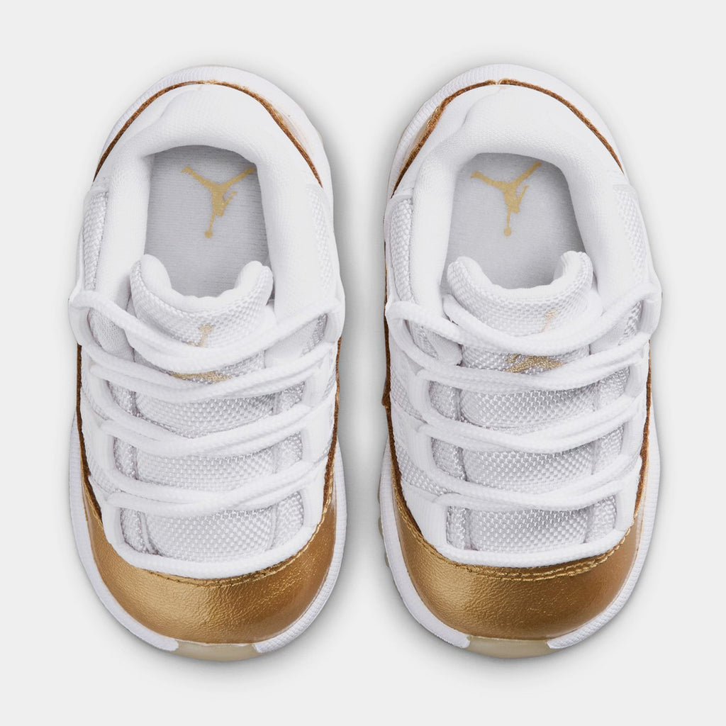 Air Jordan 11 Retro Low Mothers Day Infant Toddler Lifestyle Shoes (White/Metallic Gold/Team Gold)