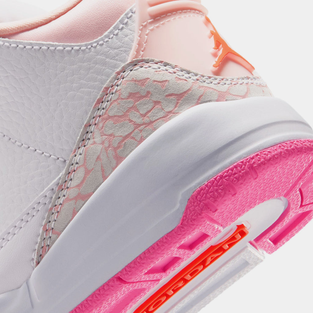 Air Jordan 3 Retro Spring Flower Preschool Lifestyle Shoes (Pearl Pink/Hyper Orange/Pink Bloom)