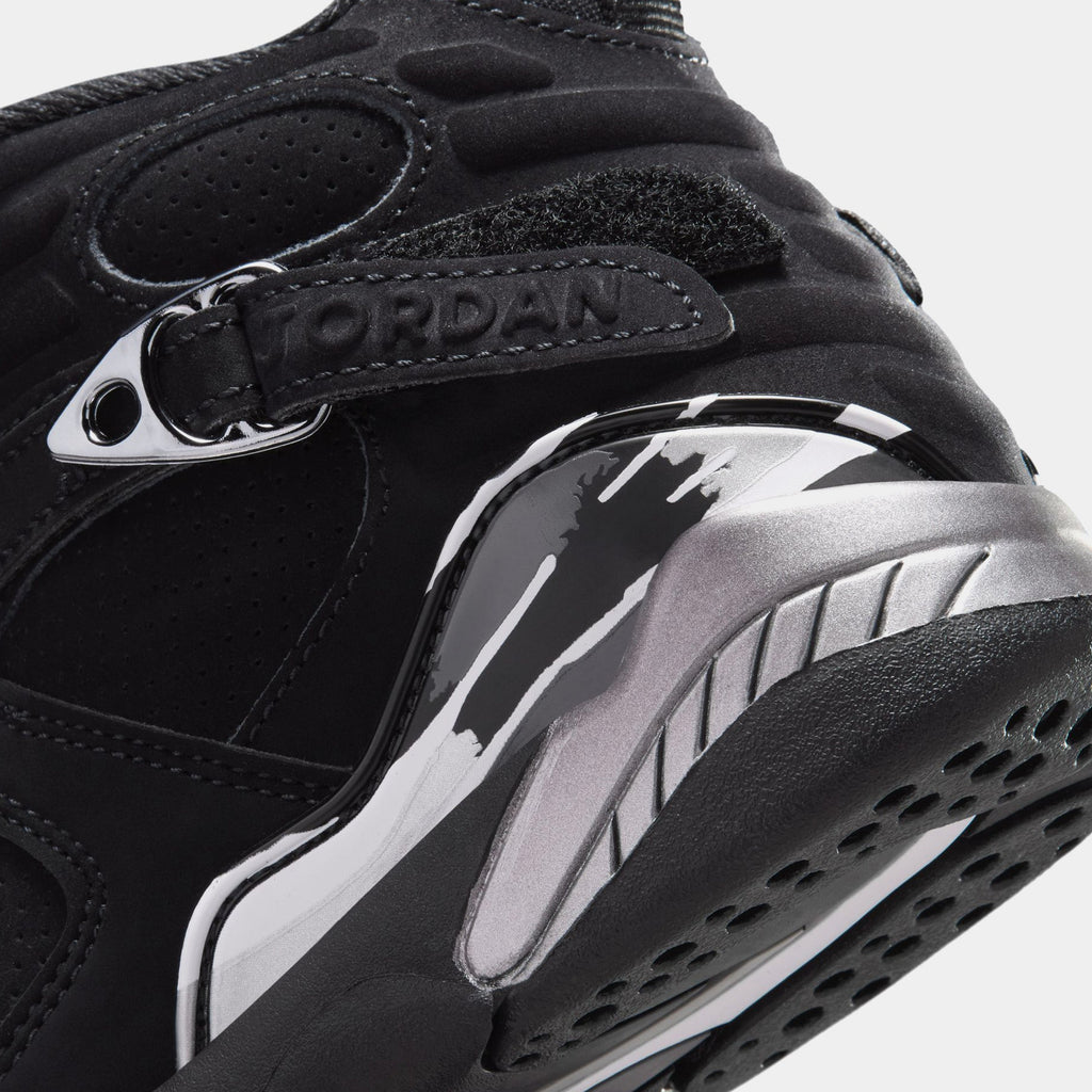 Air Jordan 8 Retro Chrome Black And Light Graphite Preschool Lifestyle Shoes ( Black/White/Light Graphite) Free Shipping