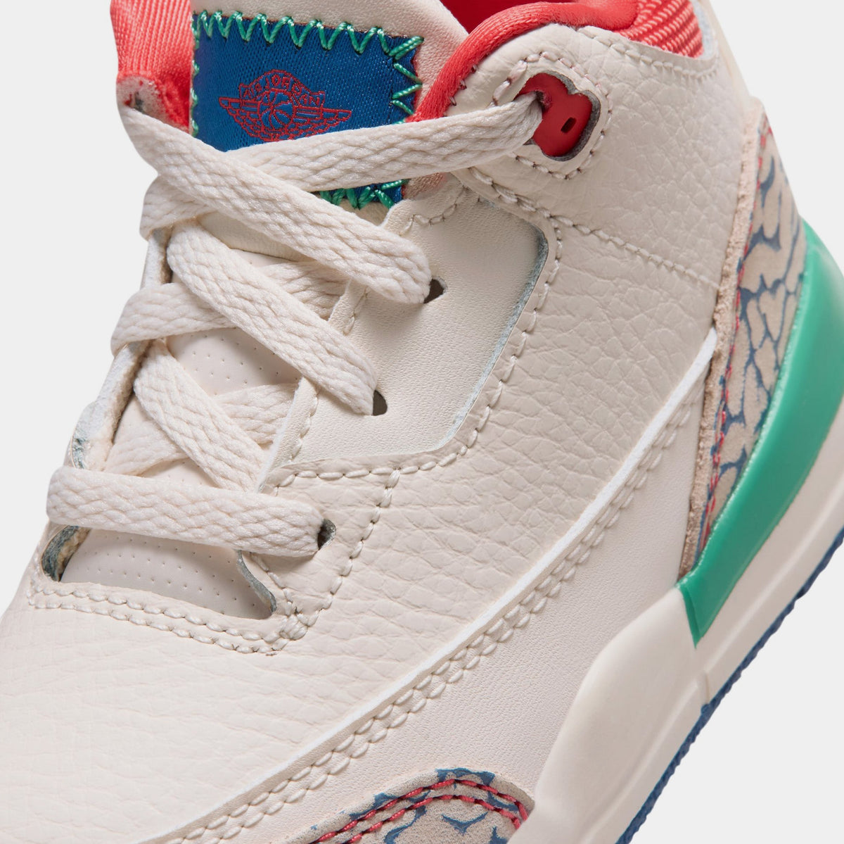 Air Jordan 3 Retro Play Your Way Infant Toddler Lifestyle Shoes (Chalk/Track Red/True Blue/Kinetic Green) Free Shipping