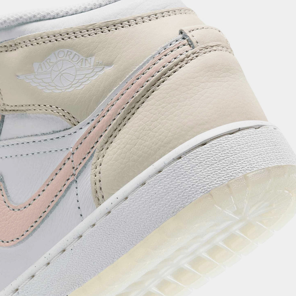Air Jordan 1 Mid Flamingo Grade School Lifestyle Shoes (Sail/Guava Ice/Sea Glass/Glacier Blue)