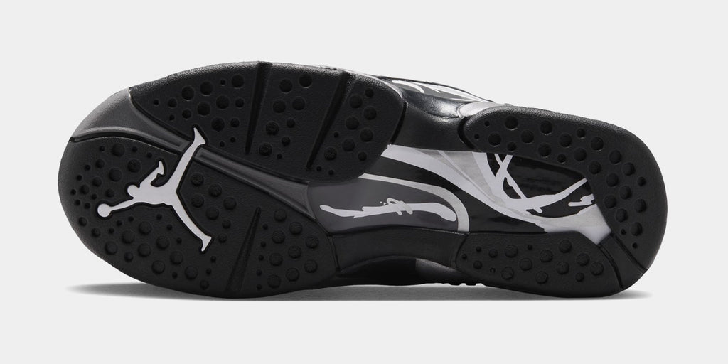 Air Jordan 8 Retro Chrome Black And Light Graphite Grade School Lifestyle Shoes (Black/White/Light Graphite) Free Shipping
