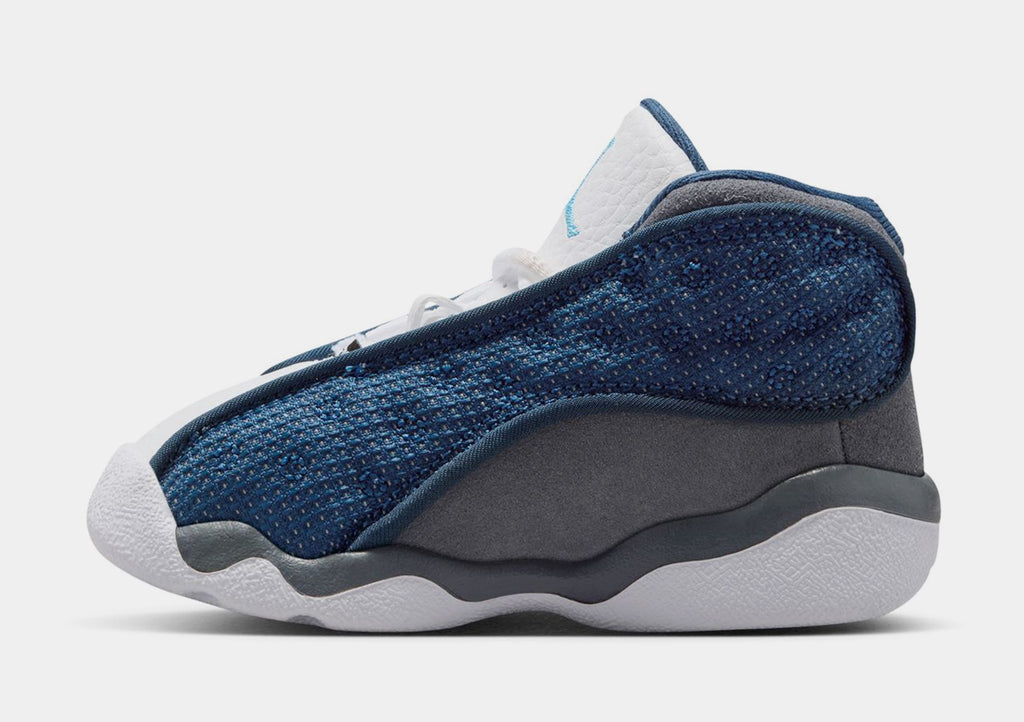 Air Jordan 13 Retro Navy And Flint Grey Infant Toddler Lifestyle Shoes (Navy/University Blue/Flint Grey/White) Free Shipping
