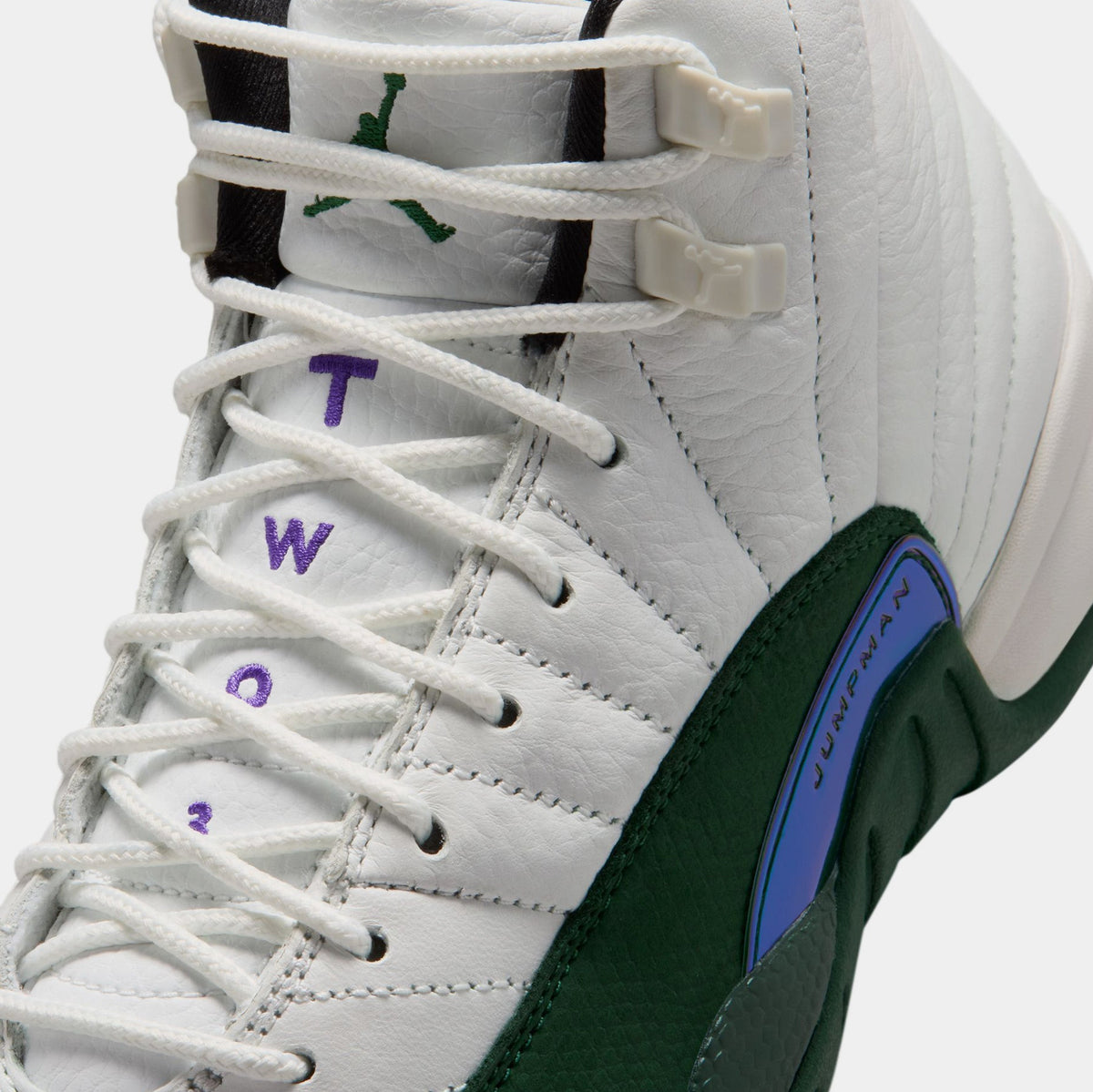 Air Jordan 12 Retro Idols Become Rivals Grade School Lifestyle Shoes (Summit White/Gorge Green/Fierce Pruple) Free Shipping