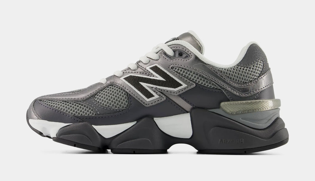 9060 Lace Grade School Lifestyle Shoes (Magnet/Faded Black)