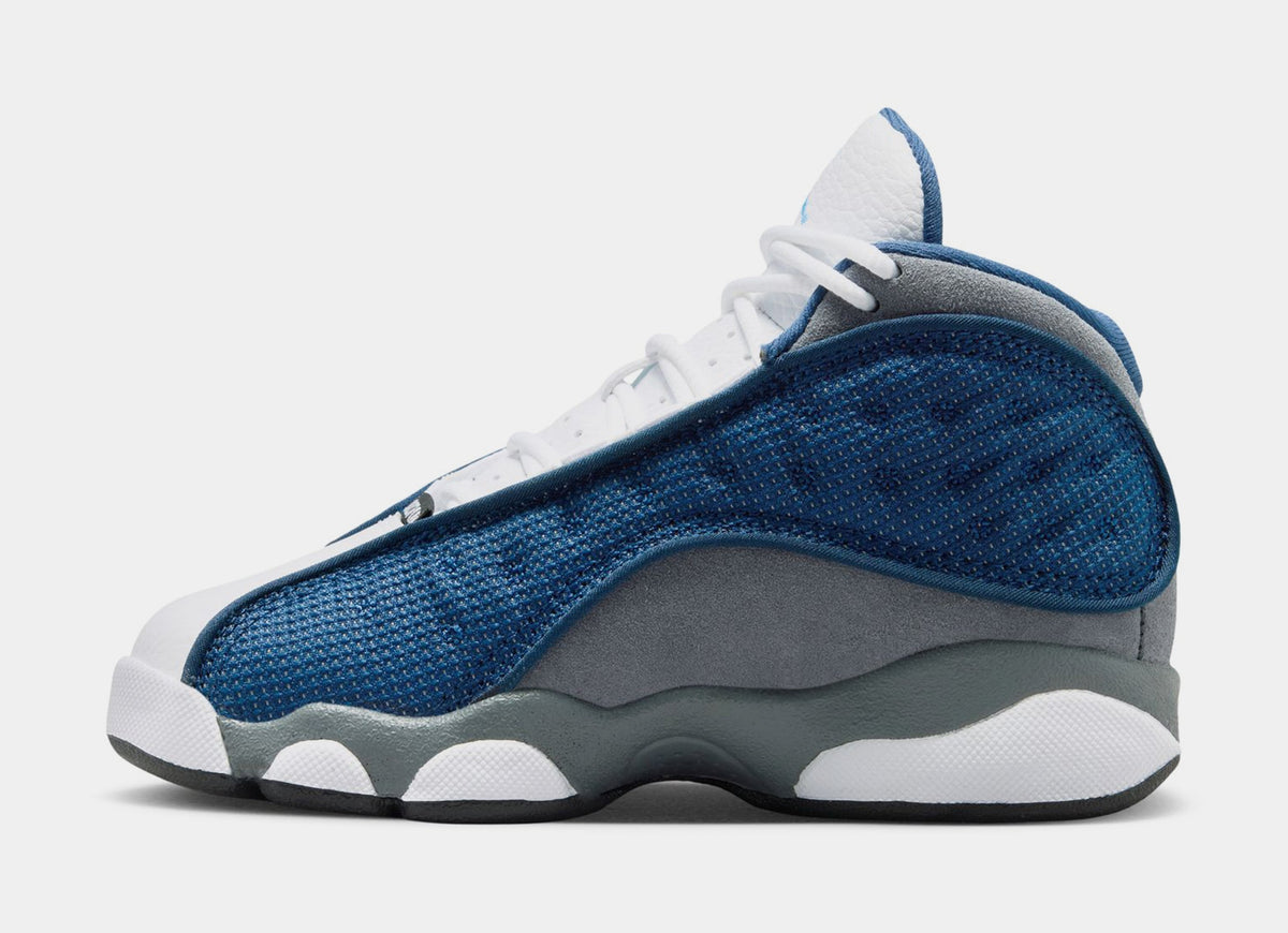 Air Jordan 13 Retro Navy And Flint Grey Preschool Lifestyle Shoes (Navy/University Blue/Flint Grey/White) Free Shipping