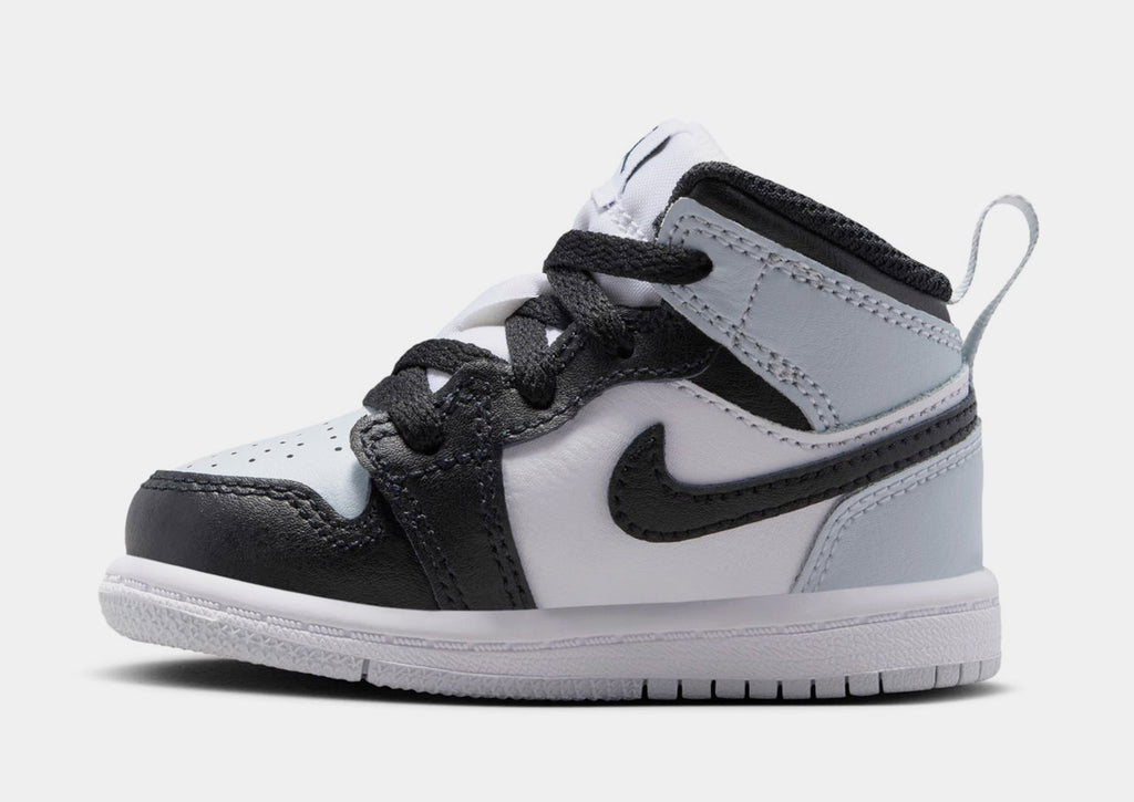 Air Jordan 1 Mid Infant Toddler Lifestyle Shoes (Black/Black/Aura/Squadron/Blue)