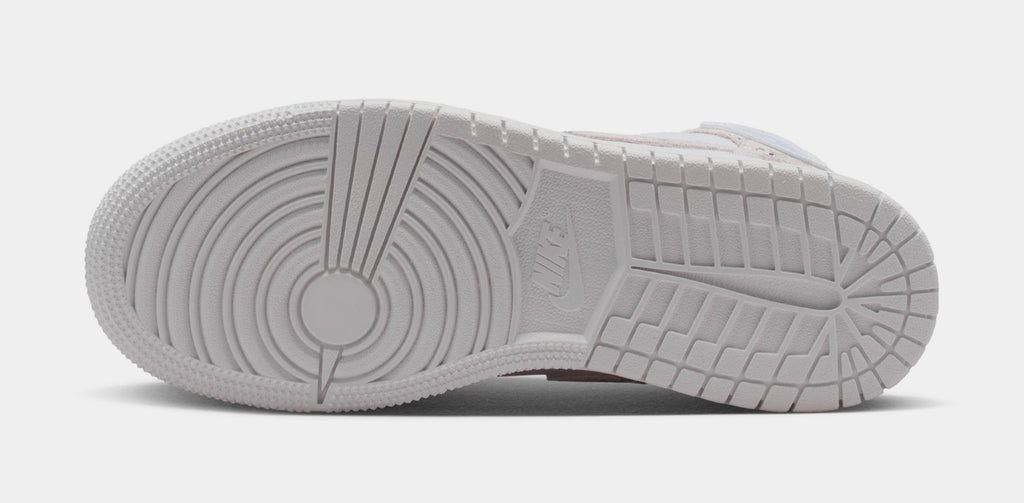 Air Jordan 1 Mid SE Grade School Lifestyle Shoes (White/Field Silver)
