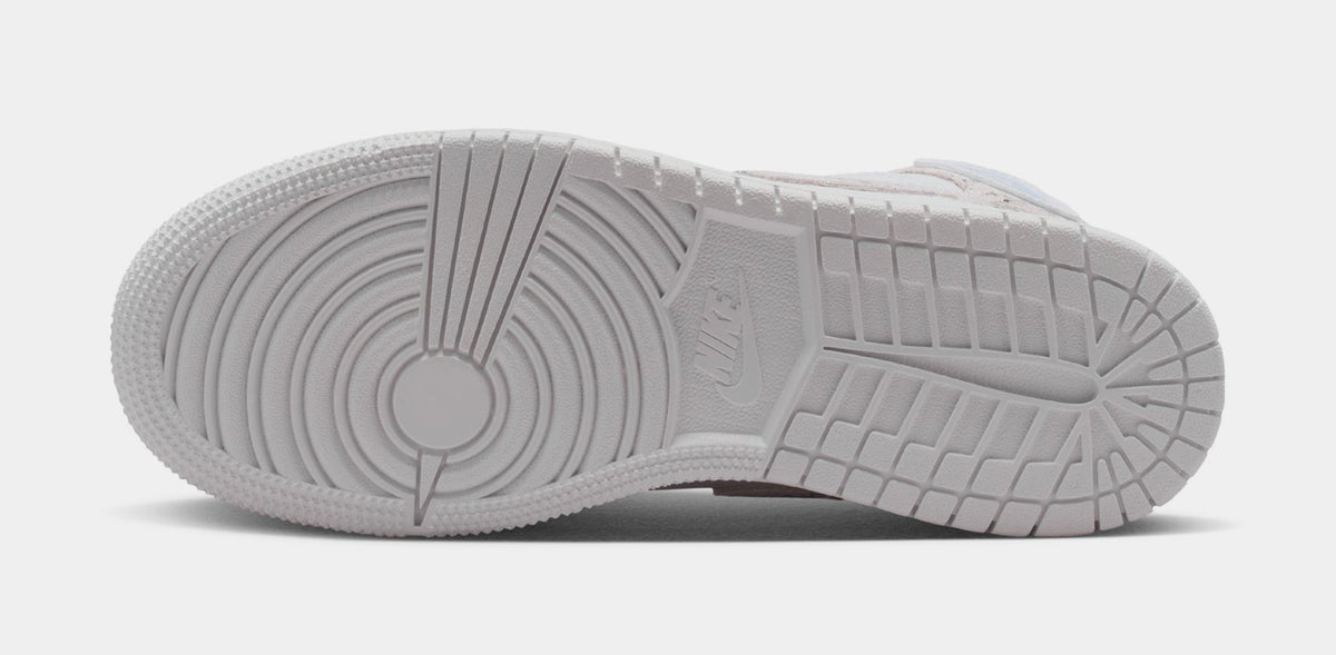Air Jordan 1 Mid SE Grade School Lifestyle Shoes (White/Field Silver)