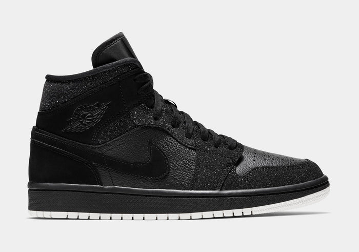 Air Jordan 1 Mid Black Womens Lifestyle Shoes (Black/White/Phantom)