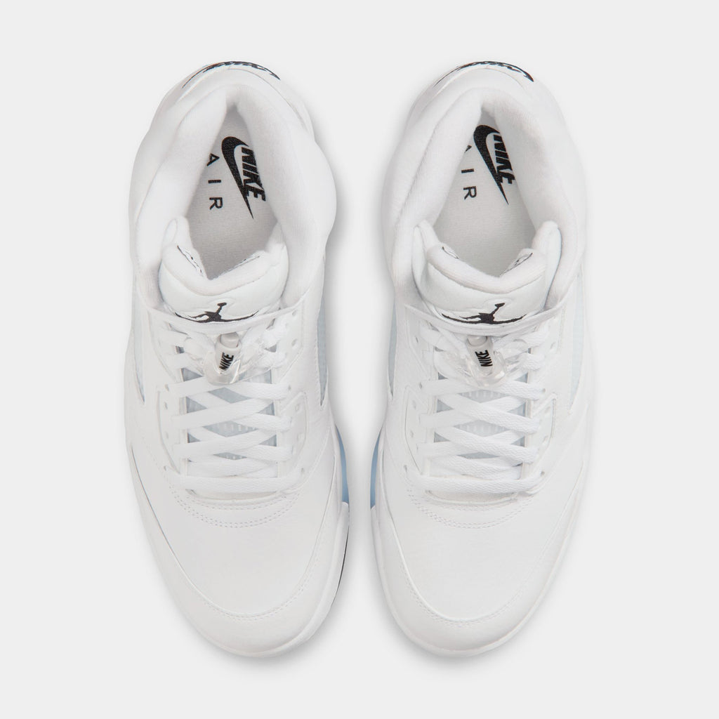 Air Jordan 5 Retro OG White Metallic Mens Lifestyle Shoes (White/Metallic Silver/Black)