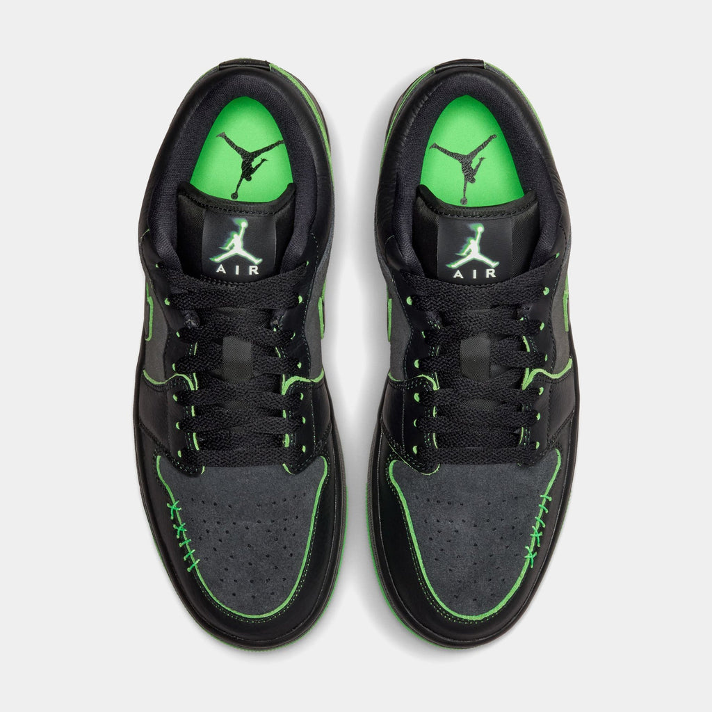 Air Jordan 1 Low Halloween Mens Lifestyle Shoes (Black/Scream Green/Dark Smoke Grey/Black)