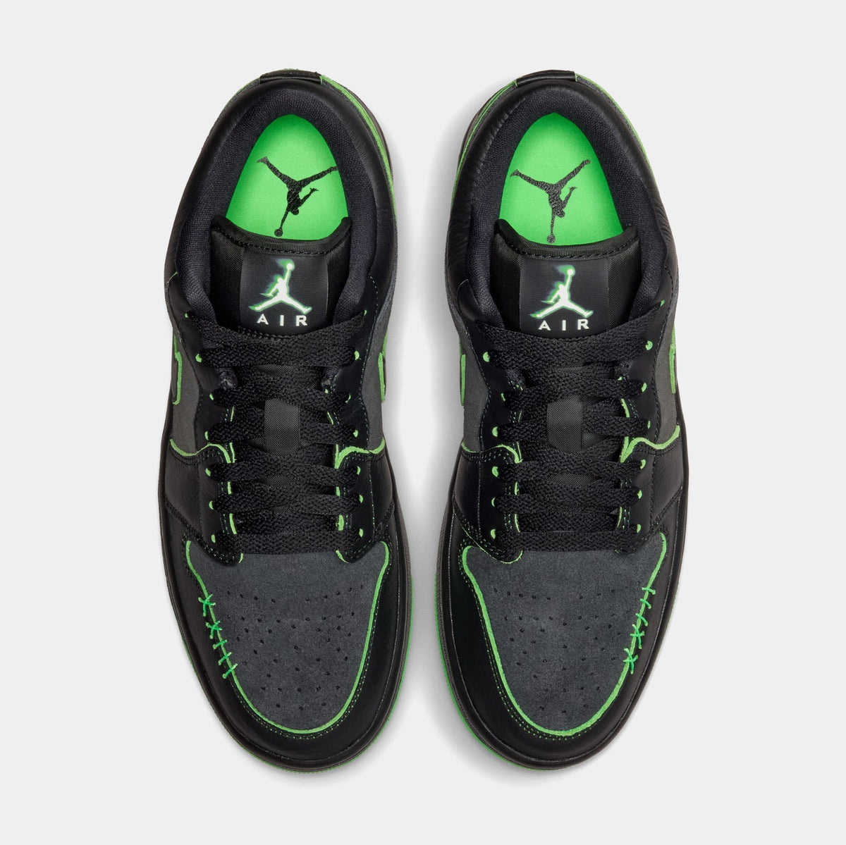 Air Jordan 1 Low Halloween Mens Lifestyle Shoes (Black/Scream Green/Dark Smoke Grey/Black)