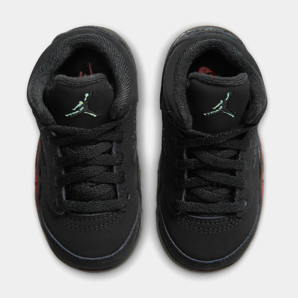 Air Jordan 5 Retro Halloween Infant Toddler Lifestyle Shoes (Black/Picante Red/Glow N The Dark)