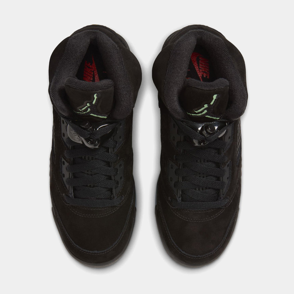 Air Jordan 5 Retro Halloween Grade School Lifestyle Shoes (Black/Picante Red/Glow N The Dark)