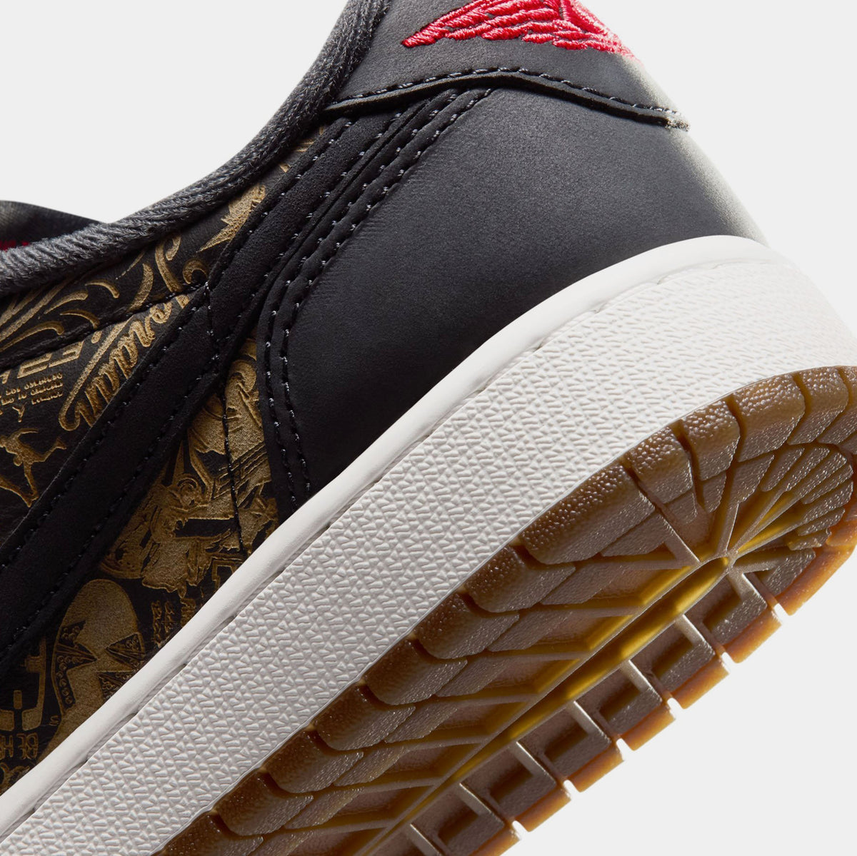 Air Jordan 1 Retro Low OG Laser Black And Varsity Red Grade School Lifestyle Shoes (Black/Varsity Red/Summit White)
