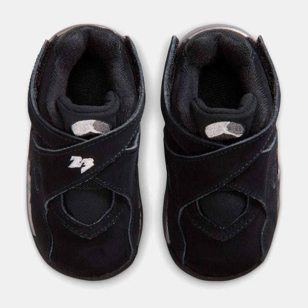 Air Jordan 8 Retro Chrome Black And Light Graphite Infant Toddler Lifestyle Shoes (Black/White/Light Graphite) Free Shipping