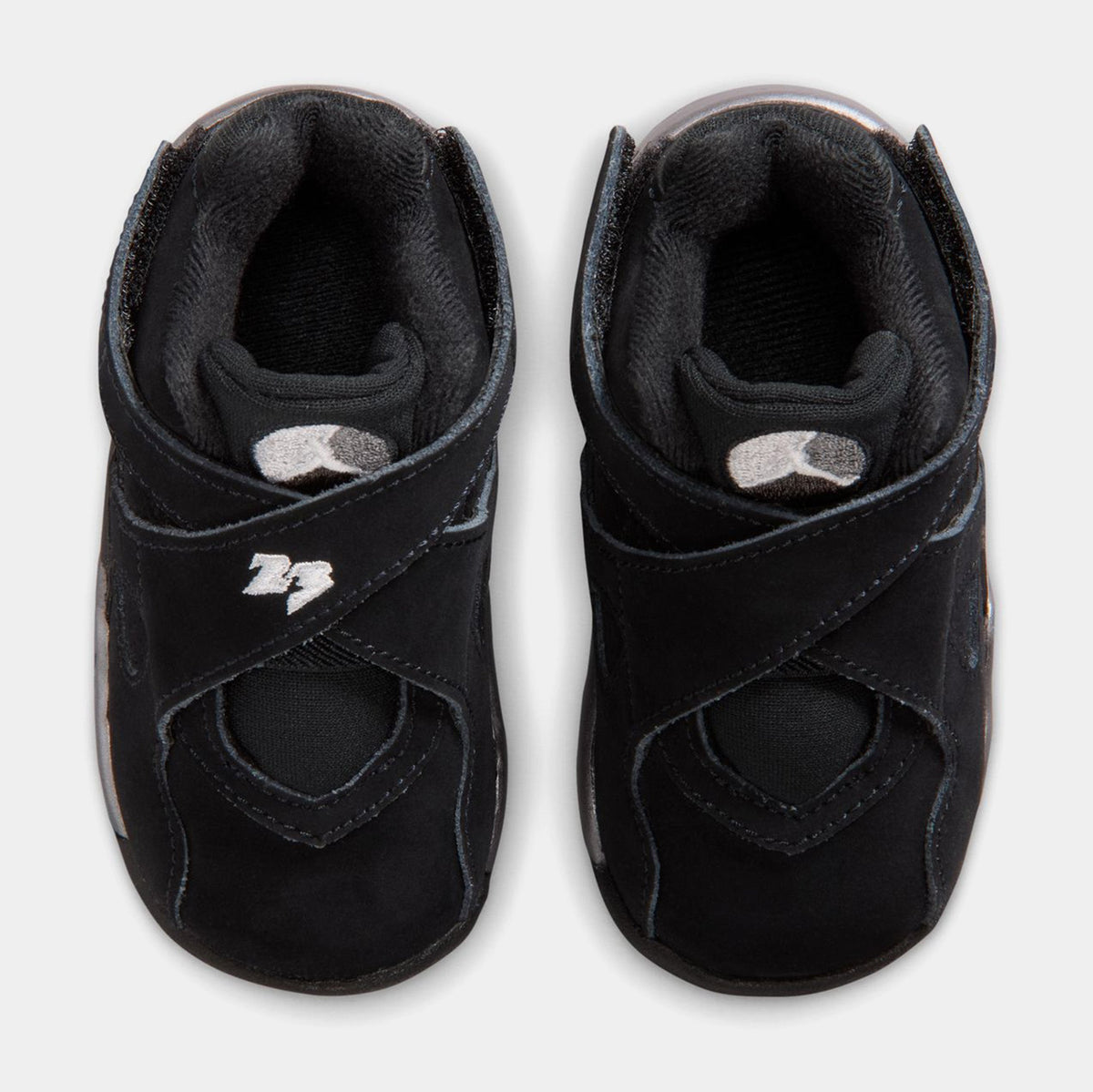 Air Jordan 8 Retro Chrome Black And Light Graphite Infant Toddler Lifestyle Shoes (Black/White/Light Graphite) Free Shipping