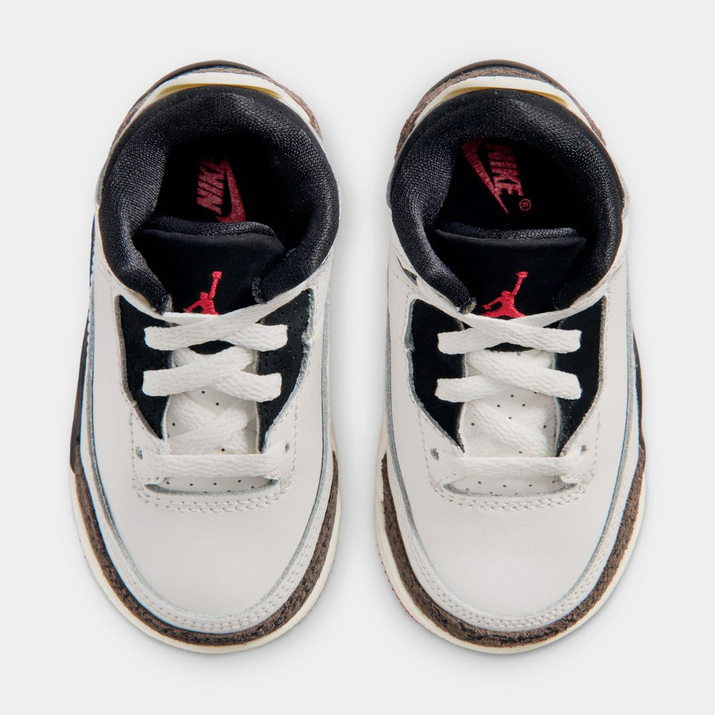Air Jordan 3 Retro Sail and University Red Infant Toddler Lifestyle Shoes (Sail/Black/University Red/Pale Ivory)