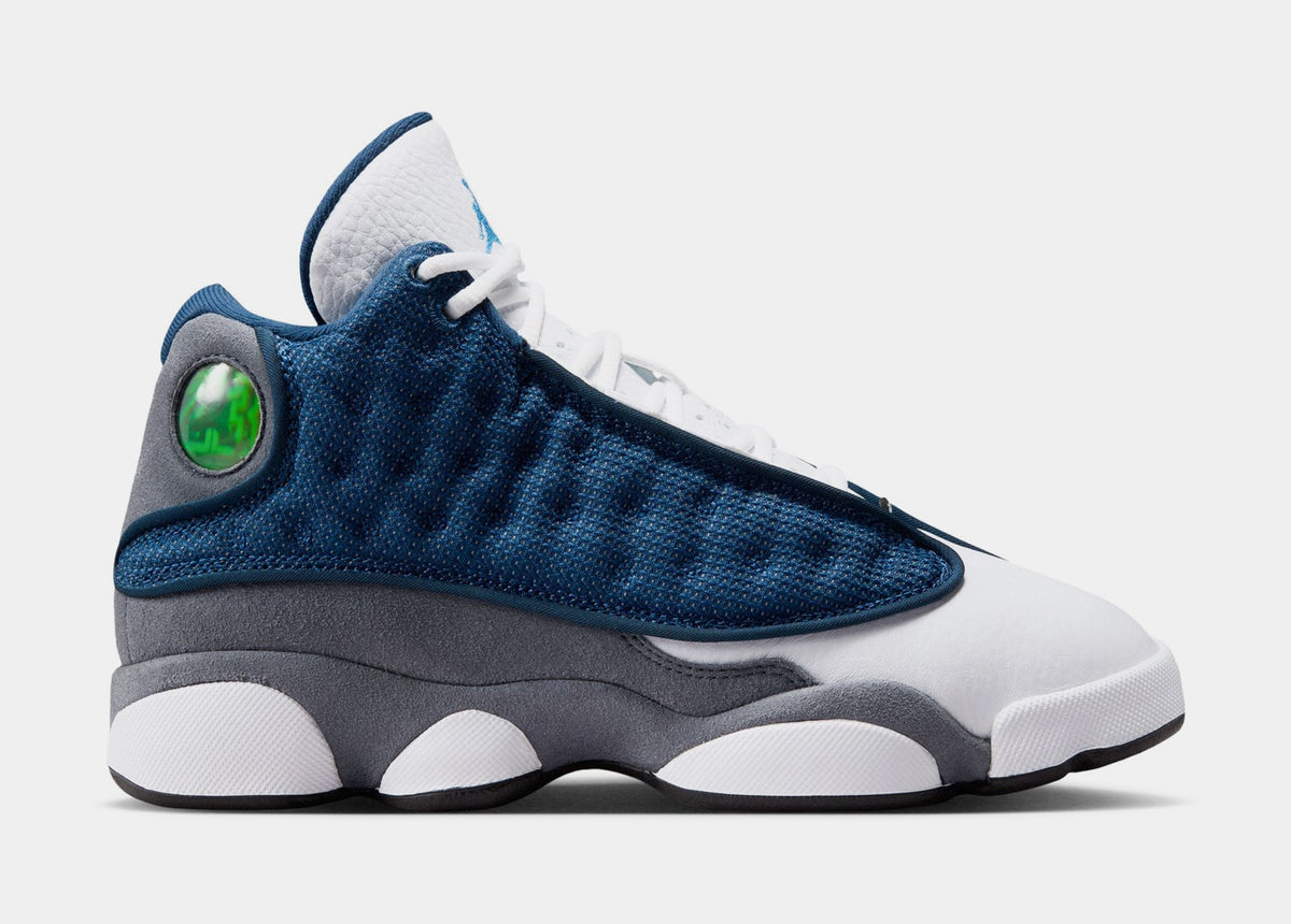 Air Jordan 13 Retro Navy And Flint Grey Grade School Lifestyle Shoes (Navy/University Blue/Flint Grey/White) Free Shipping