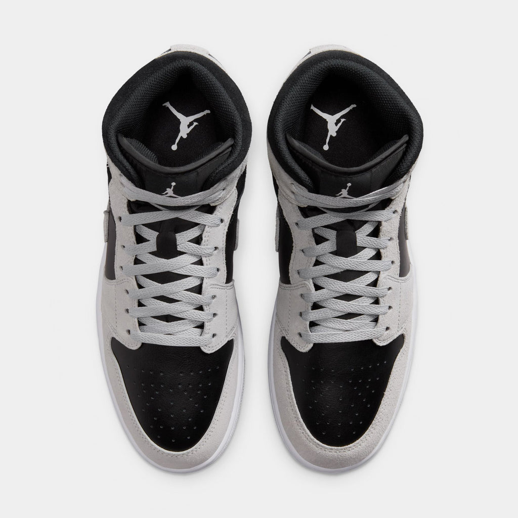 Air Jordan 1 Mid Mens Lifestyle Shoes (Light Smoke Grey/White/Black)