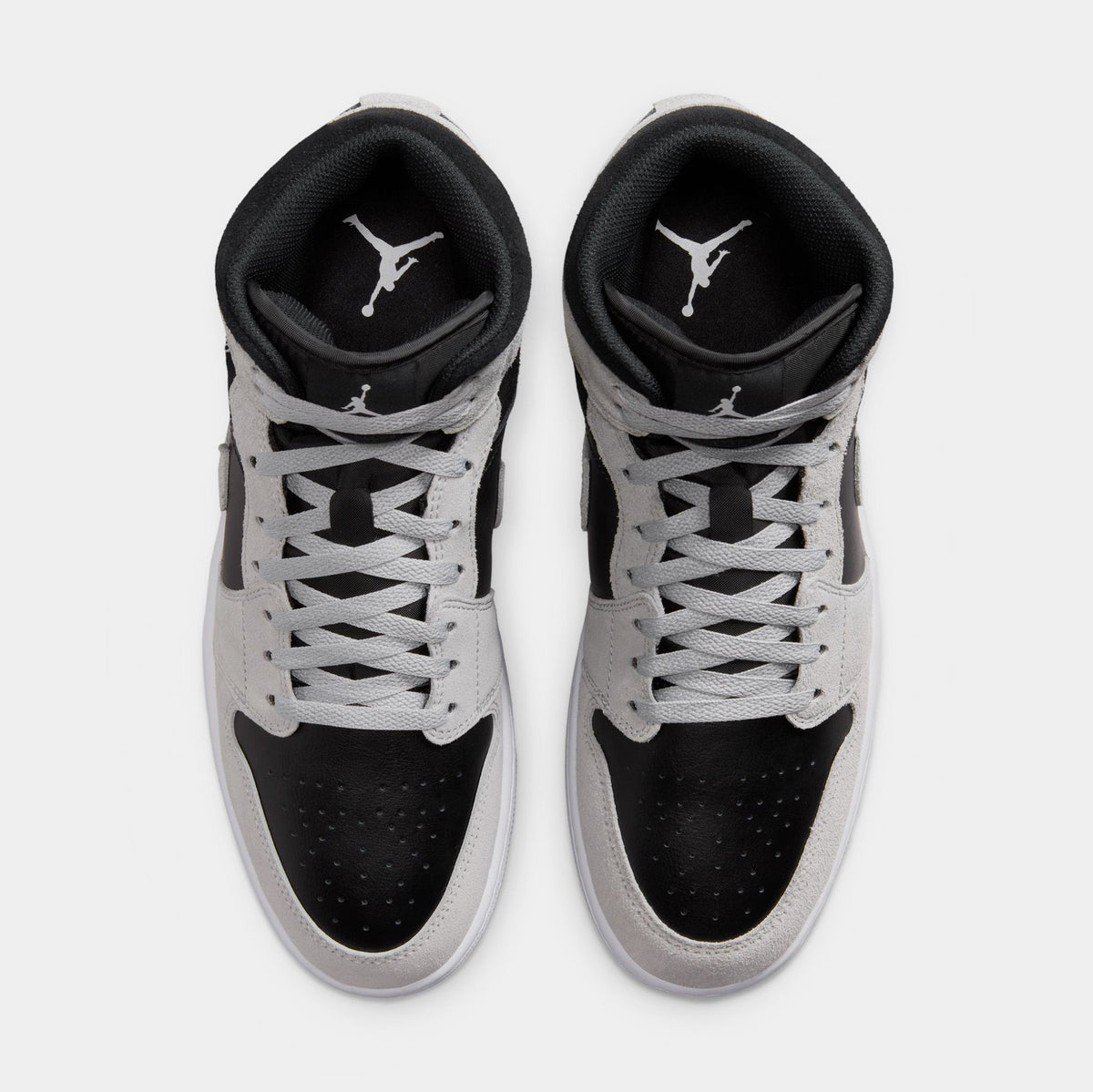 Air Jordan 1 Mid Mens Lifestyle Shoes (Light Smoke Grey/White/Black)