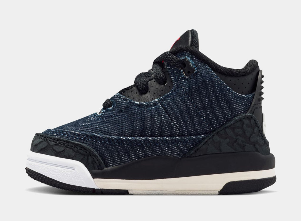 Air Jordan 3 Retro x Levi's Indigo And Gym Red Infant Toddler Lifestyle Shoes (Denim/Black/Sail)