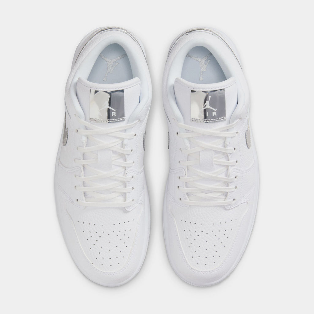 Air Jordan 1 Low SE Womens Lifestyle Shoes (White/White/Metallic Silver/White)