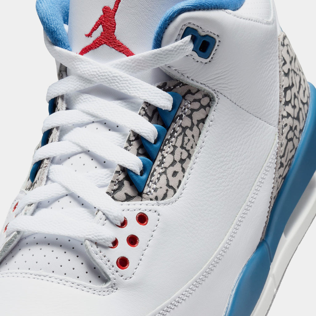 Air Jordan 3 Retro OG True Blue Mens Lifestyle Shoes (White/Varsity Red/True Blue/Cement Grey/Anthracite) Free Shipping