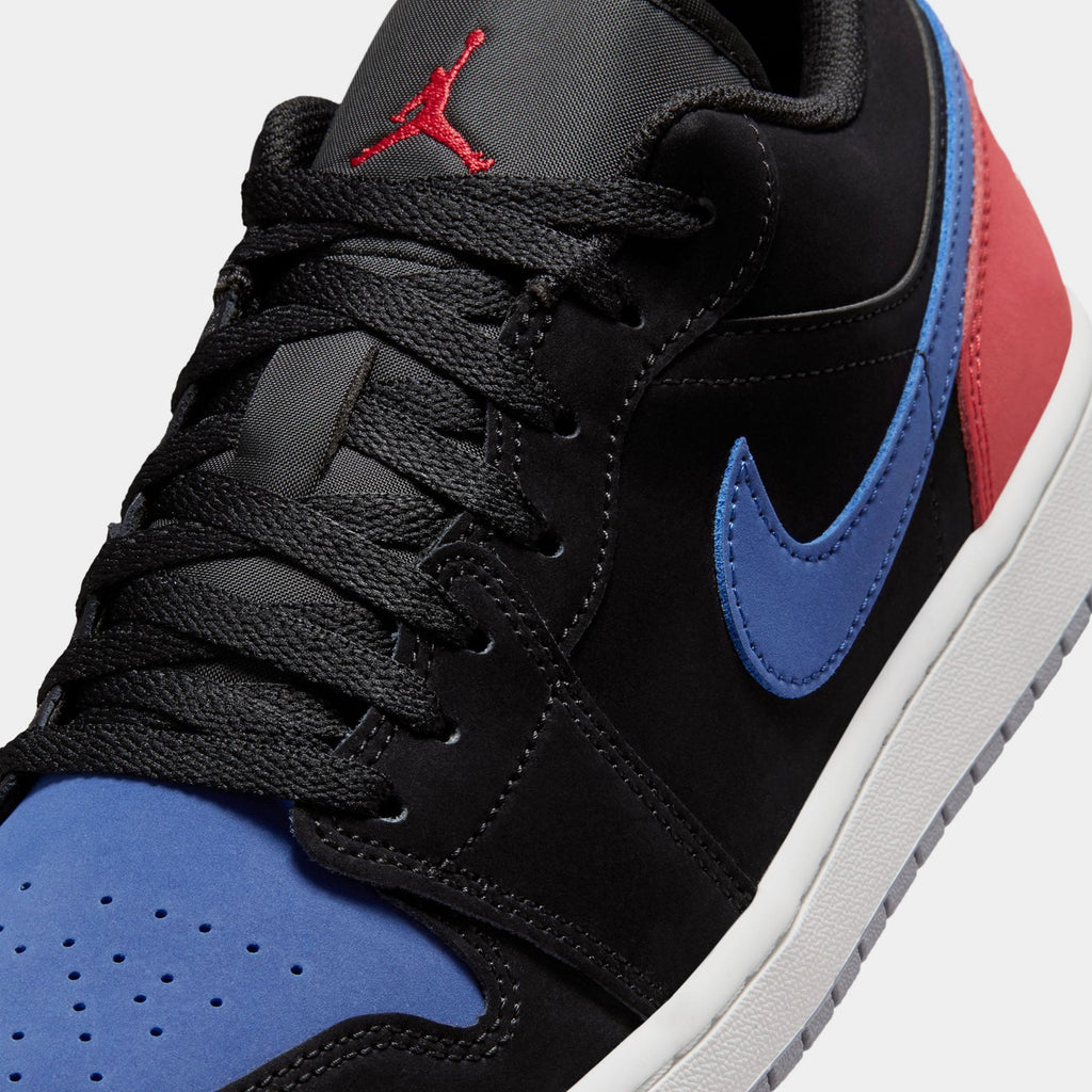 Air Jordan 1 Low Mens Lifestyle Shoes (Black/True Blue/Varsity Red/Summit White)