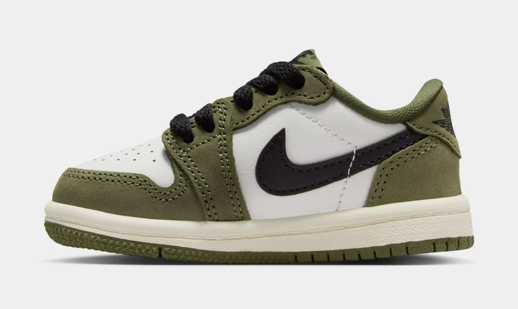 Air Jordan 1 Low OG Medium Olive And Summit White Infant Toddler Lifestyle Shoes (Medium Olive/Black/Summit White/Sail)