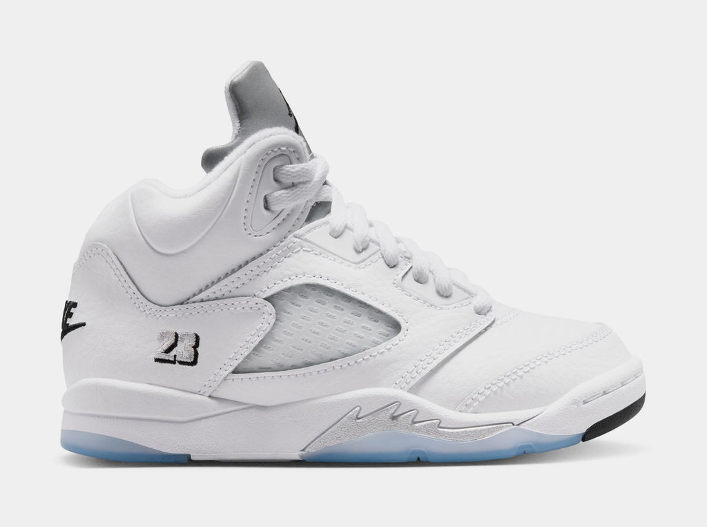 Air Jordan 5 Retro OG White Metallic Preschool Lifestyle Shoes (White/Black/Metallic Silver) Free Shipping