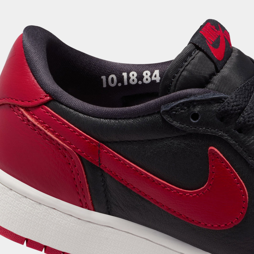 Air Jordan 1 Retro Low OG Banned Grade School Lifestyle Shoes (Black/Black/Varsity Red/Summit White)