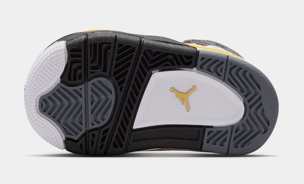Air Jordan 4 Retro Rare Air Tour Yellow Infant Toddler Lifestyle Shoes (White/Dark Blue Grey/Black/Tour Yellow) Free Shipping