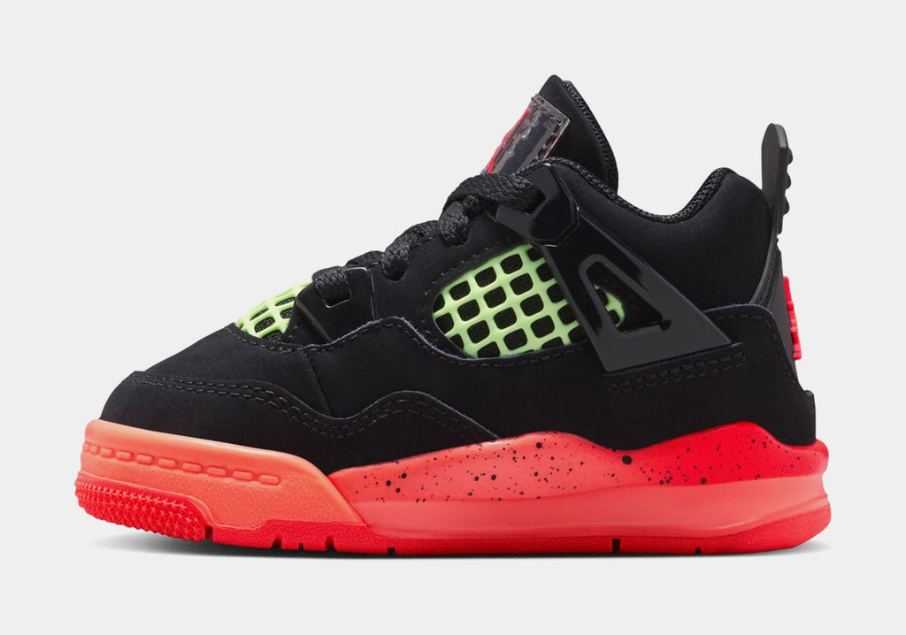 Air Jordan 4 Retro Black Infrared 23 Infant Toddler Lifestyle Shoes (Black/Infrared 23/Bright Mango)