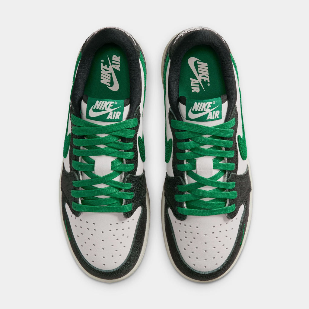 Air Jordan 1 Retro Low OG Phantom And Pine Green Grade School Lifestyle Shoes (Phantom/Pine Green/Black)