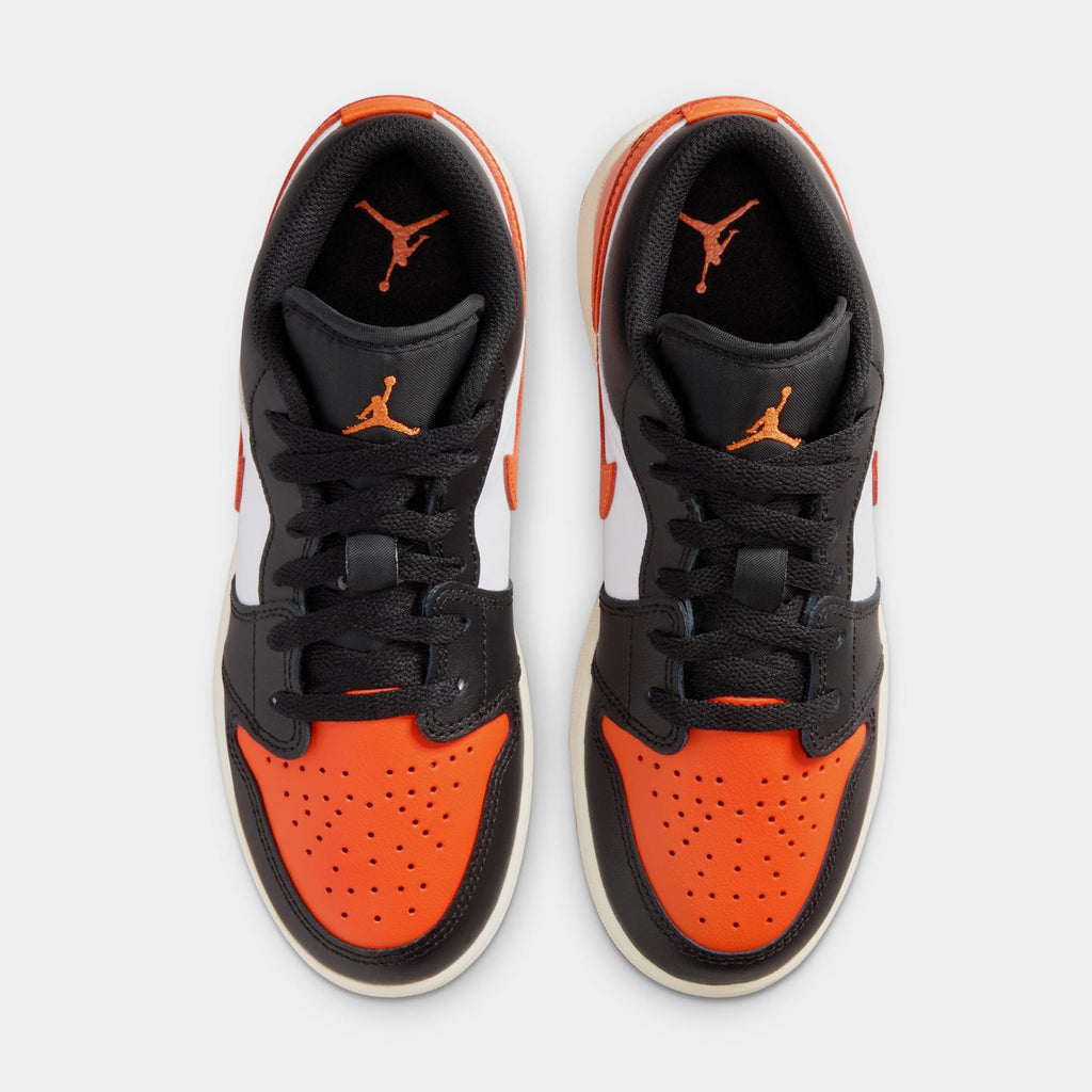 Air Jordan 1 Low Grade School Lifestyle Shoes (Black/White/Sail/Starfish)