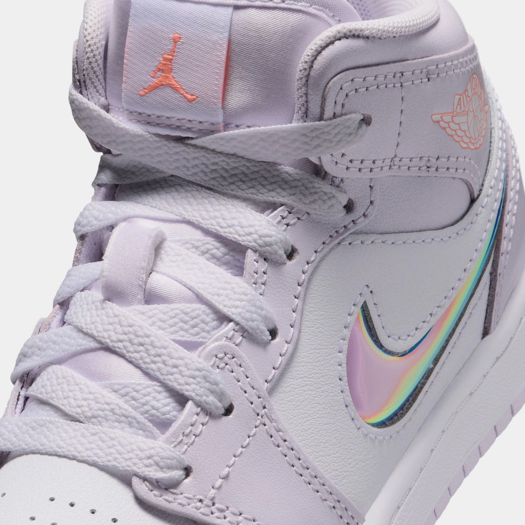 Air Jordan 1 Mid SE Preschool Lifestyle Shoes (Barely Grape/White/Atomic Pink)
