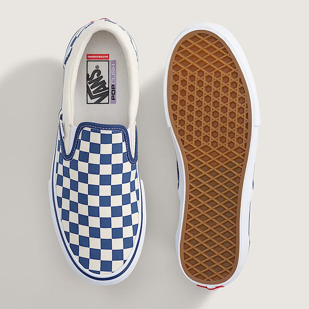 VANS SKATE SLIP-ON CHECKERBOARD BLUE